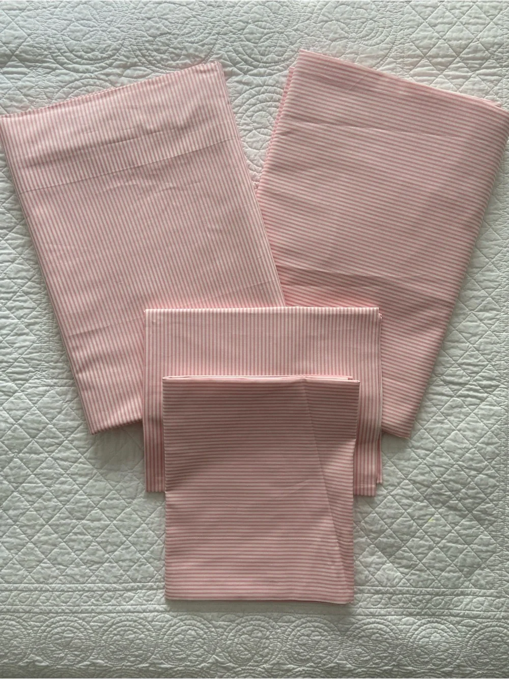 Tessitura Toscana Telerie King Set Sheets And Pillowcases Stripe Pink White NEW